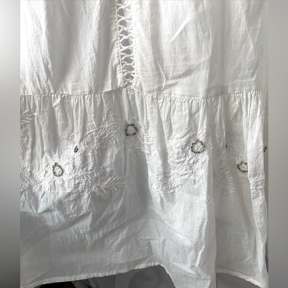 Flint & Moss (Anthropologie) wedding, beach dress Boho hippie size Large white - Picture 3 of 6